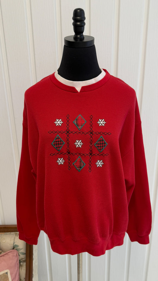 Red snowflake sweater - x-large