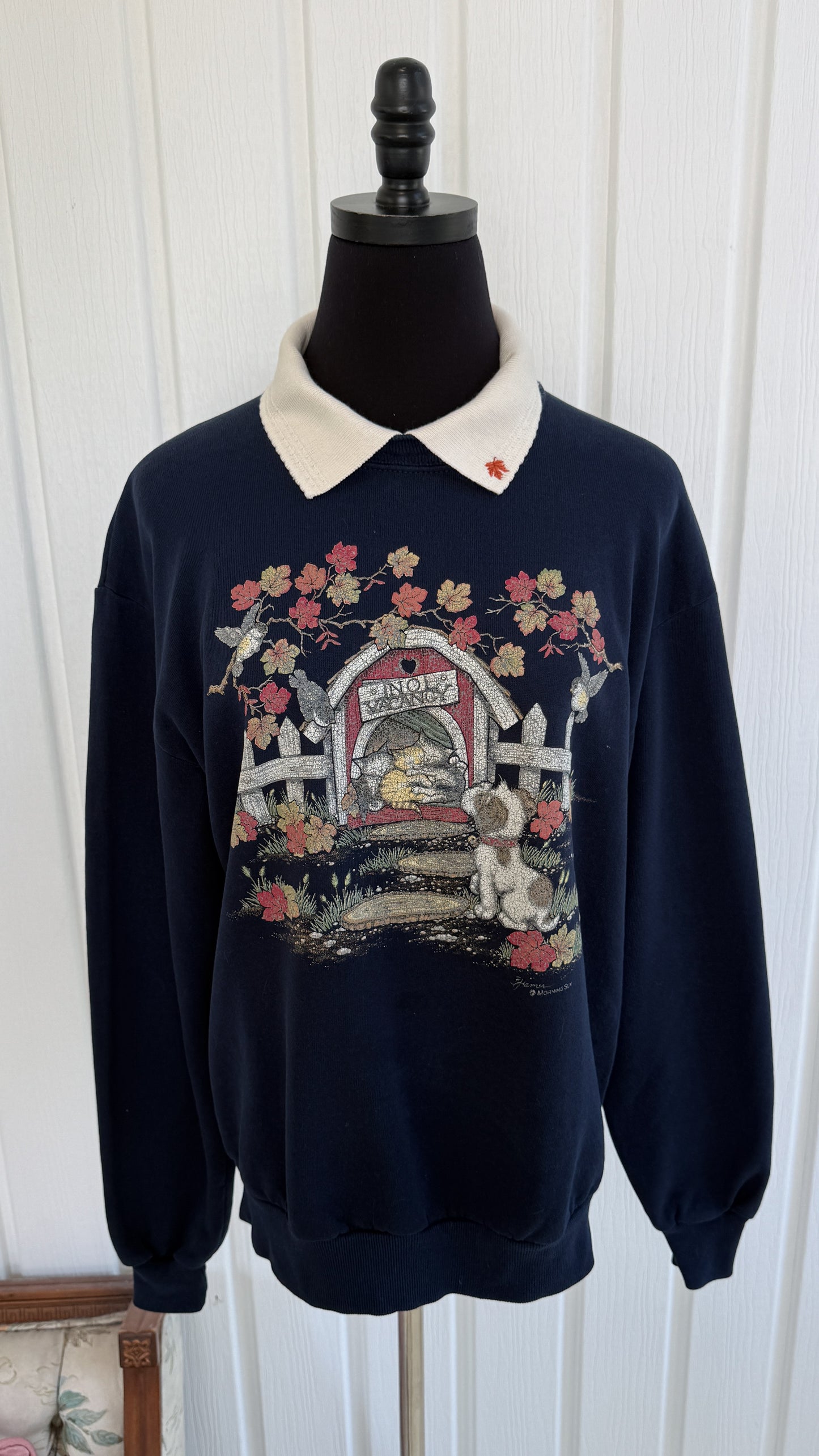 Chandail crewneck marine chatons Automne- small