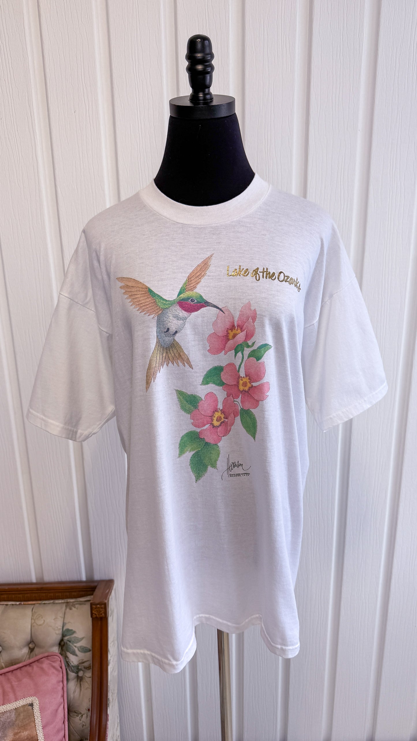 Hummingbird white t-shirt - x-large