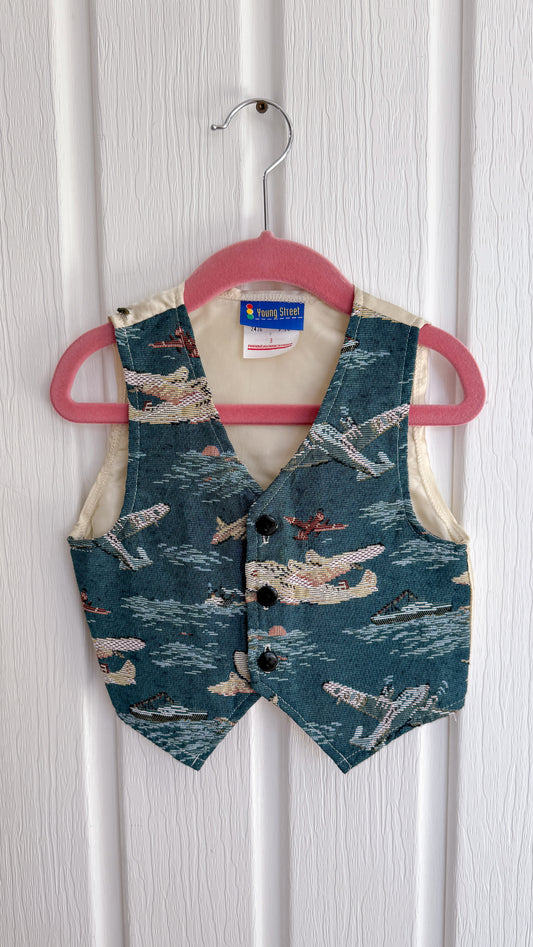 Enfants- gilet bleu avions- 3