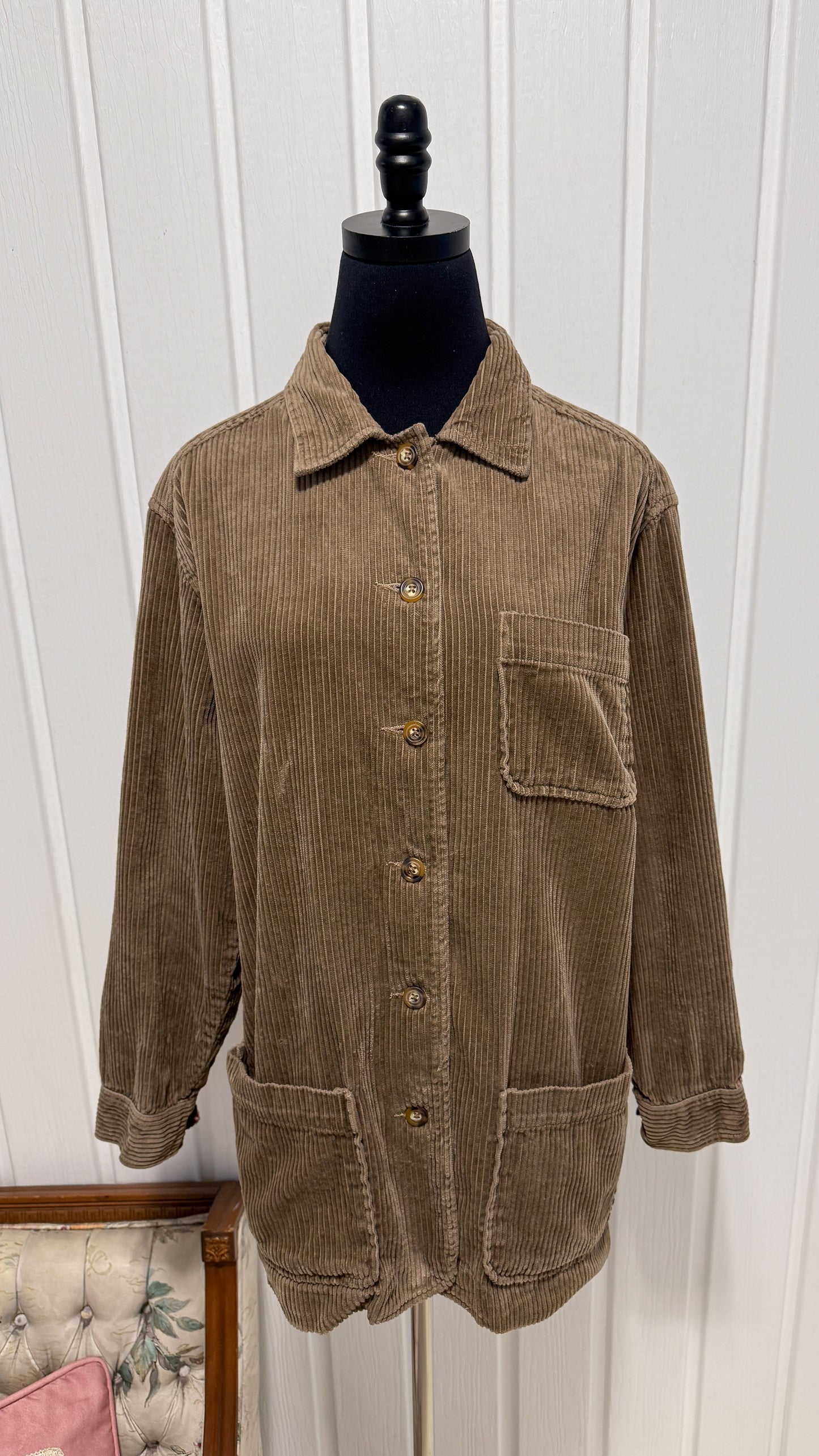 Veste en corduroy beige - medium
