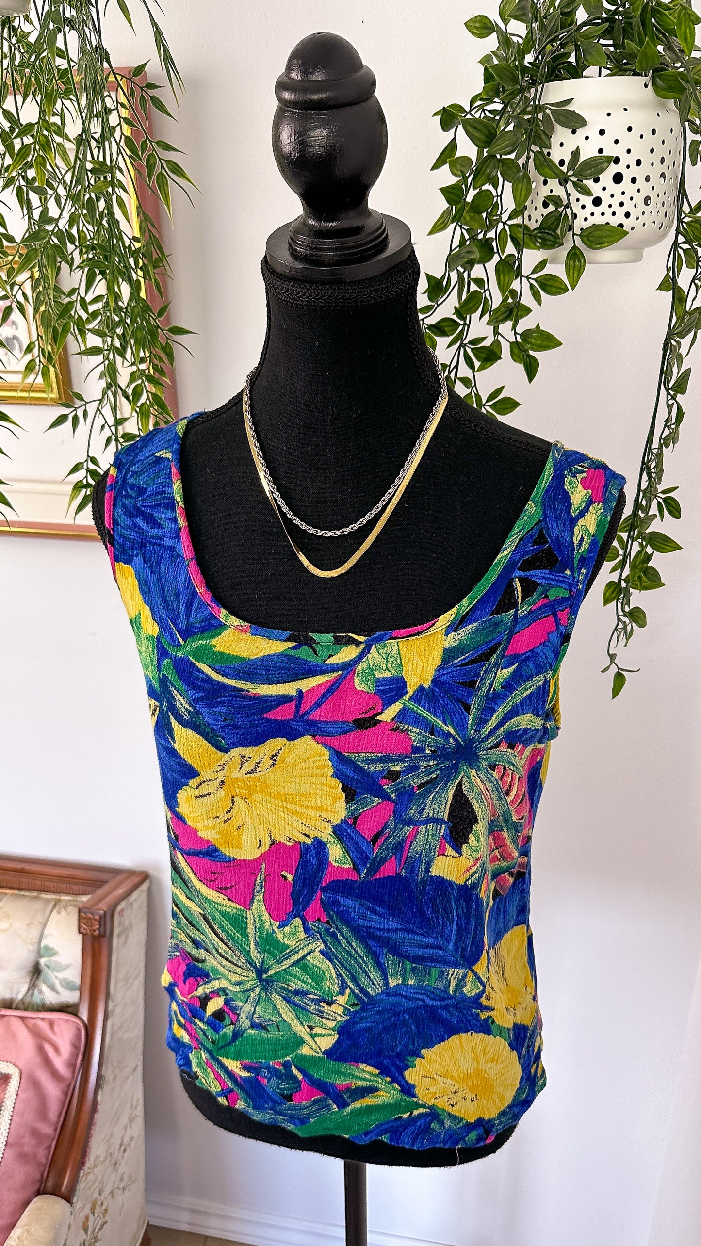 Haut sans manches fleuris tropical- medium