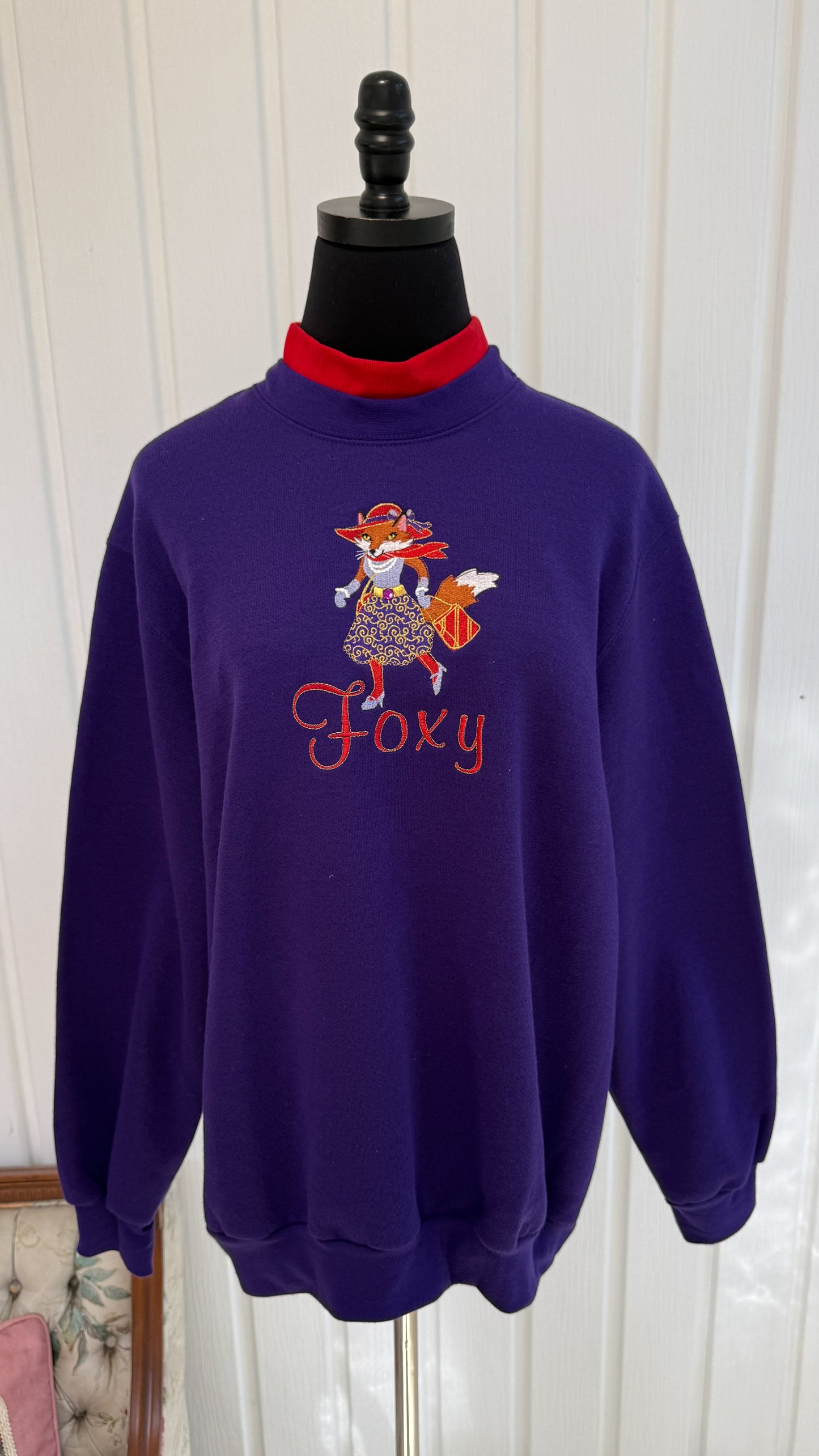 Chandail crewneck mauve Foxy- large