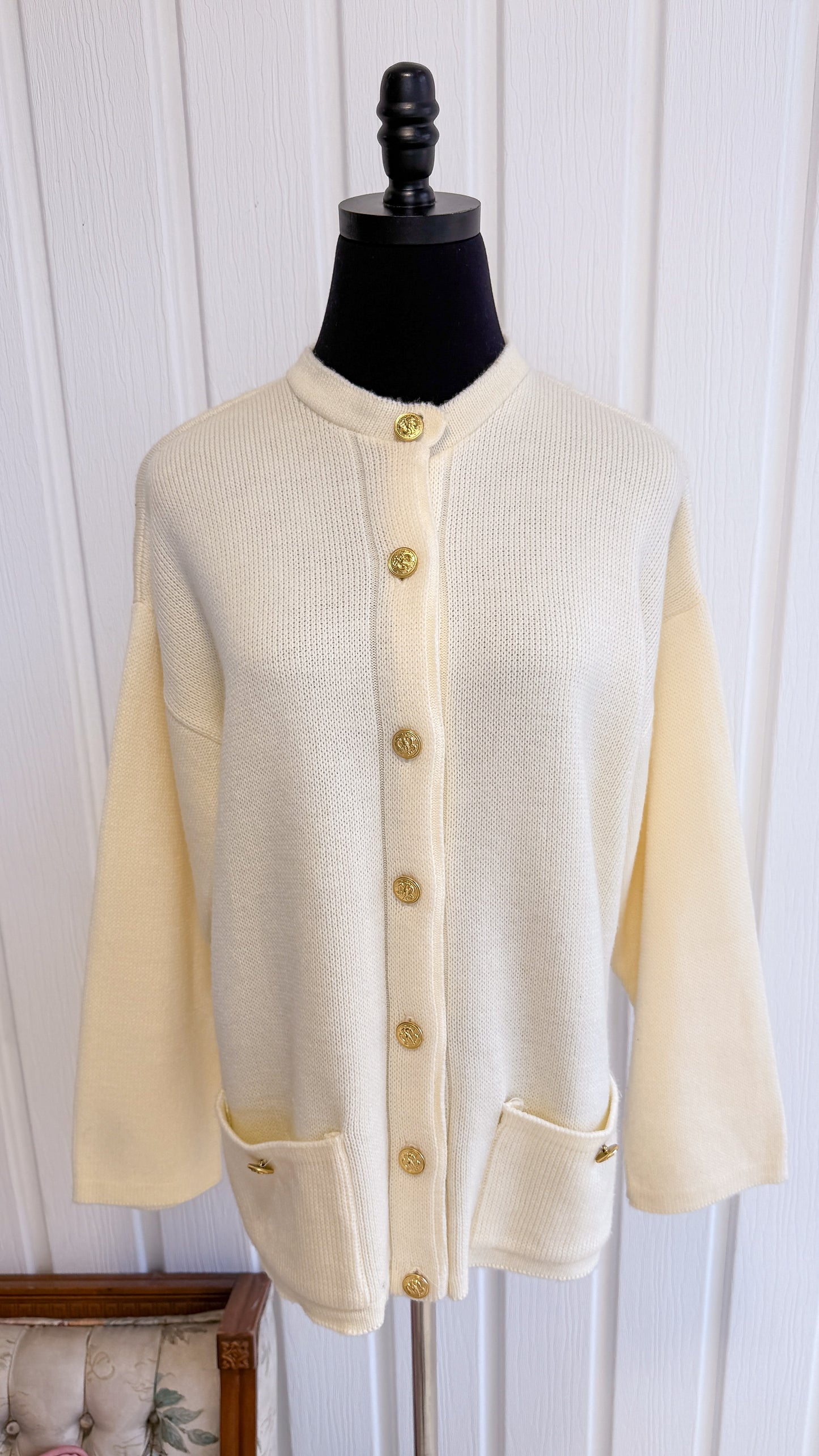 Veste en tricot crème- medium