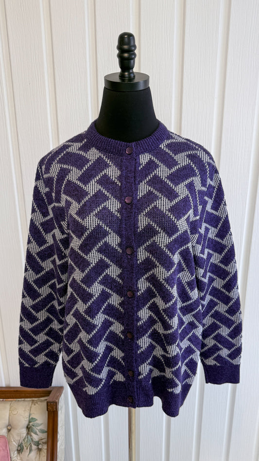 Cardigan tricot mauve - medium