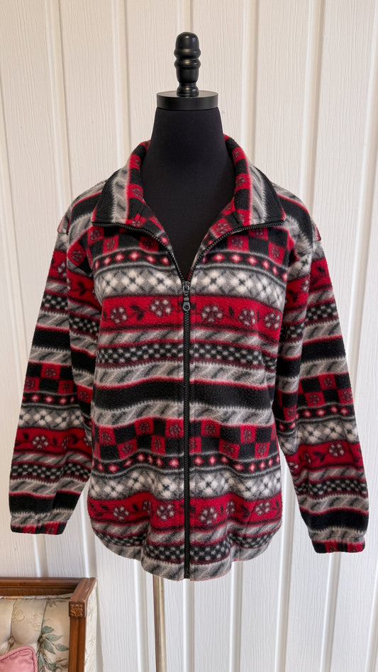 Black and red fleece jacket - small and medium