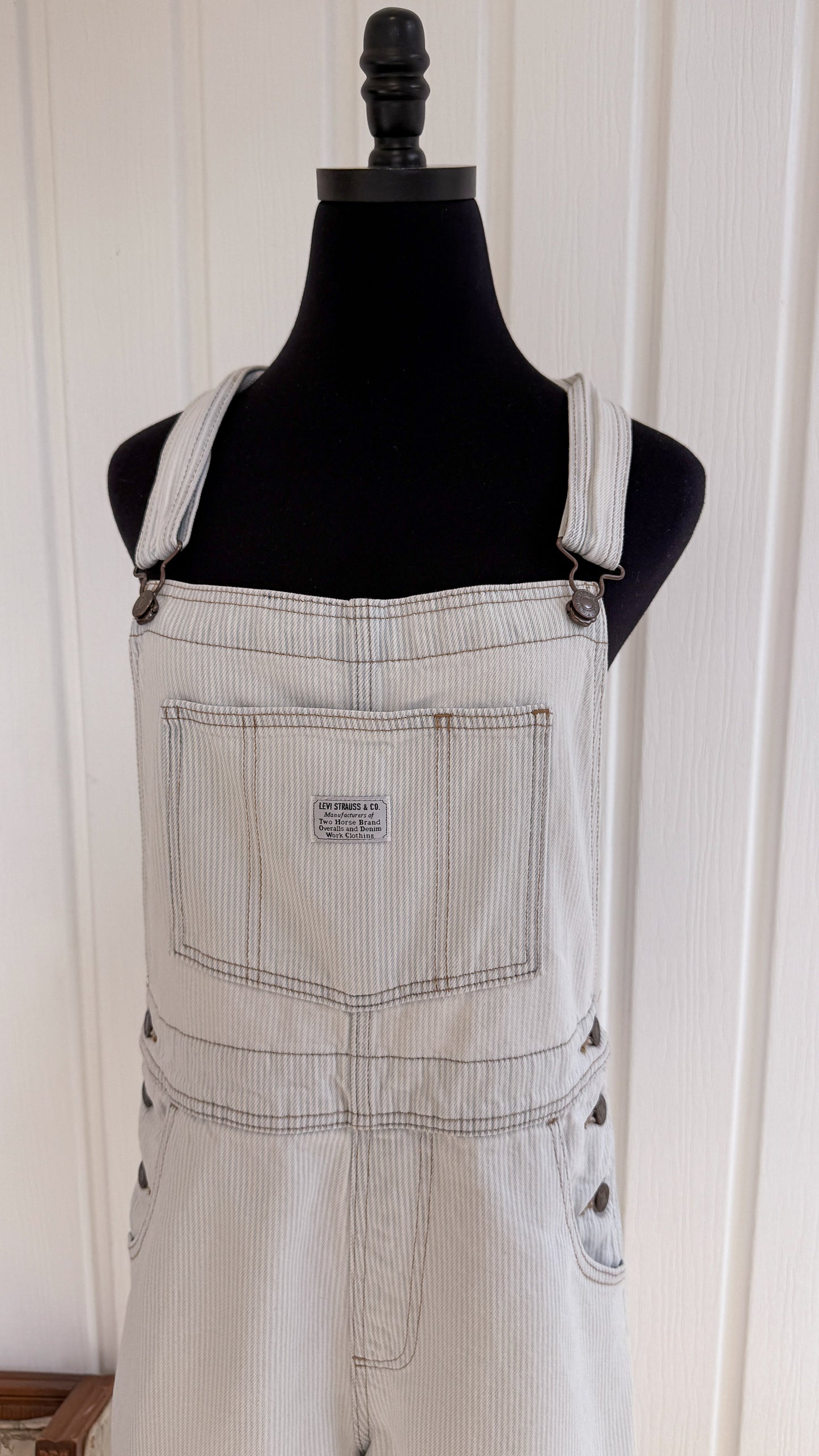 Salopette-shorts en jeans rayé Levis- x-large