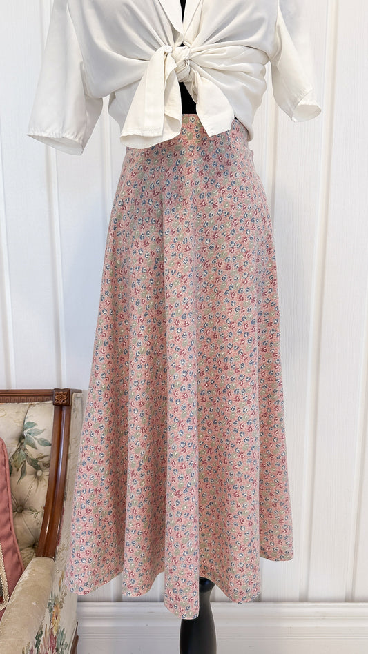 Jupe rose fleurie évasée- medium