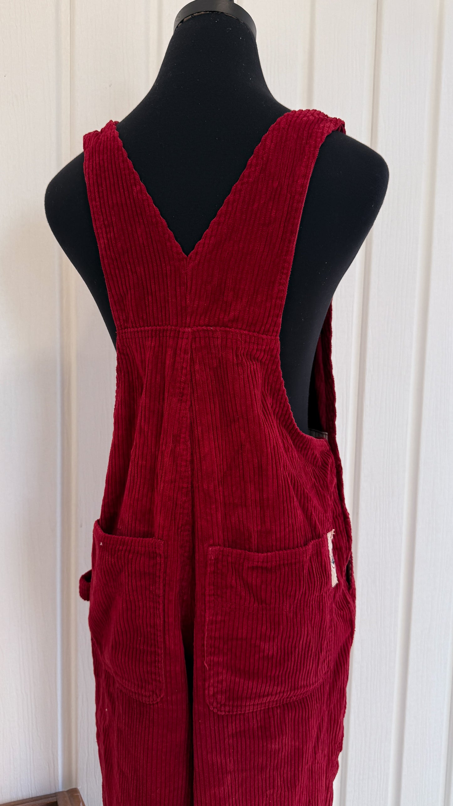 Salopette en corduroy rouge- medium