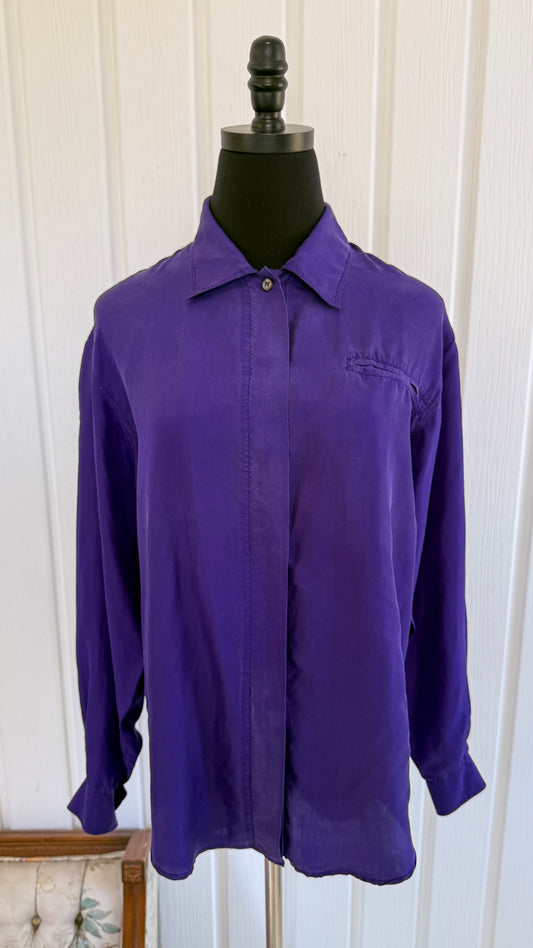 Chemisier en soie violet - small