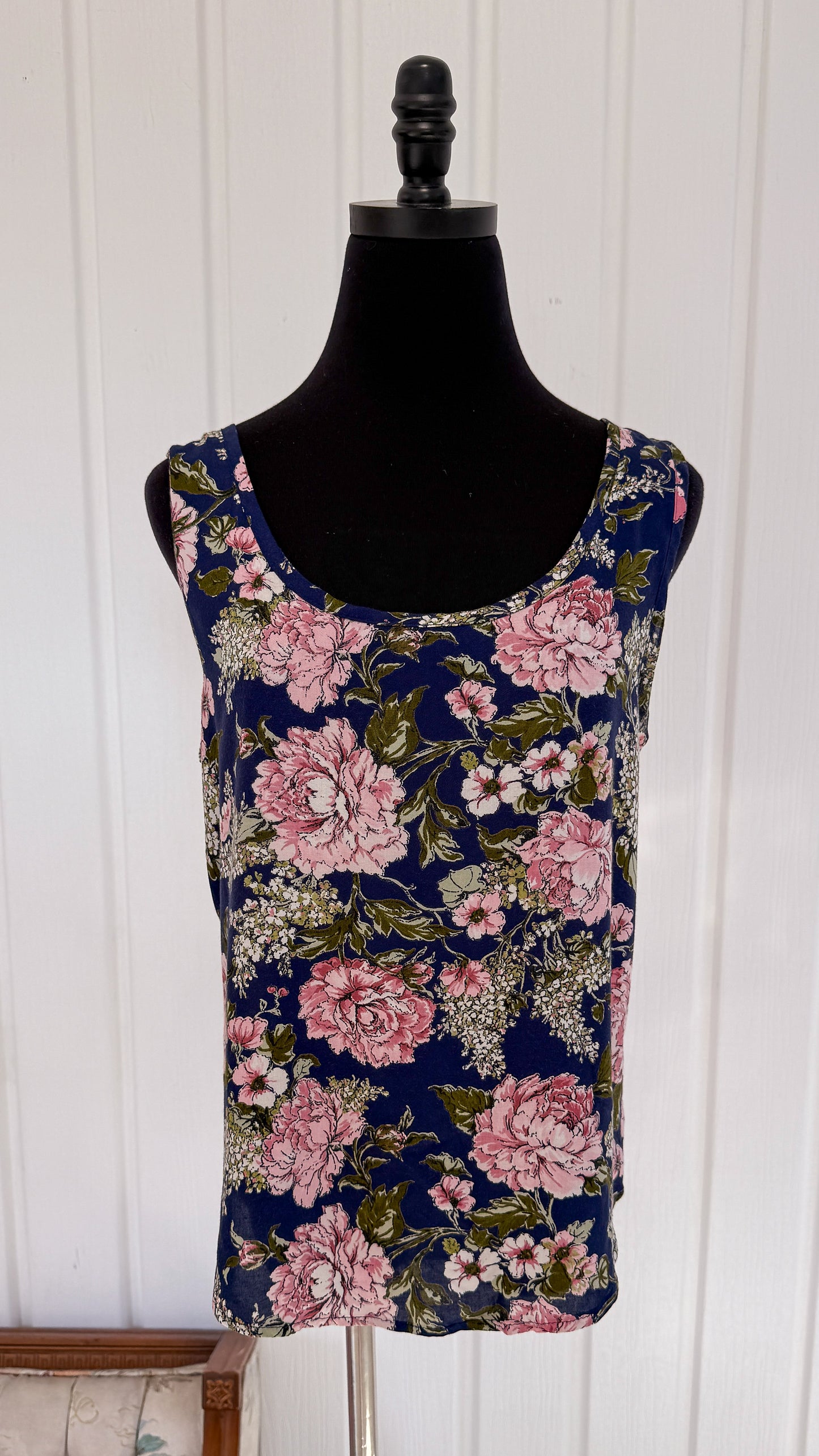 Haut sans manche bleu fleuris- medium