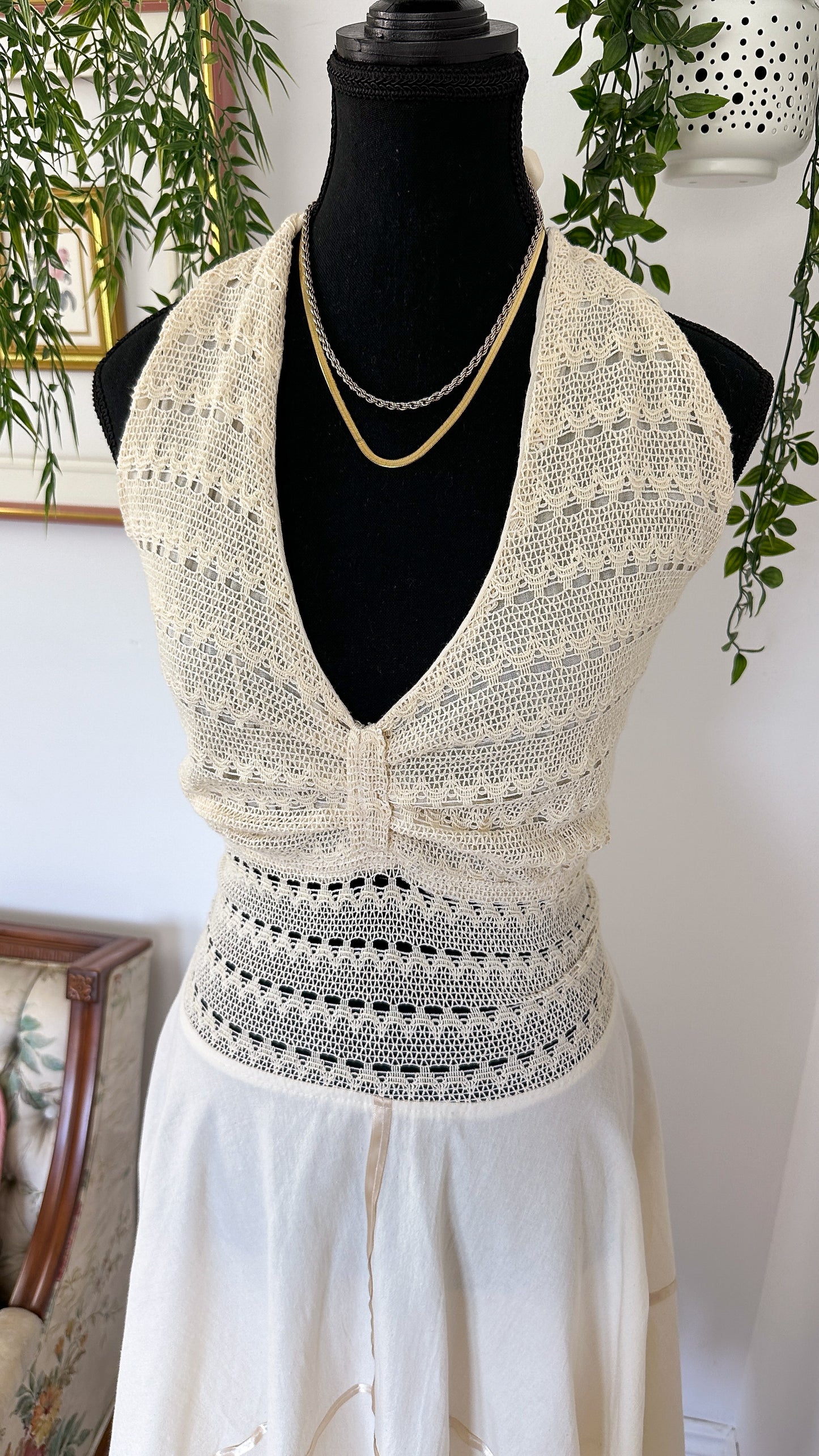 Robe beige en lin - medium