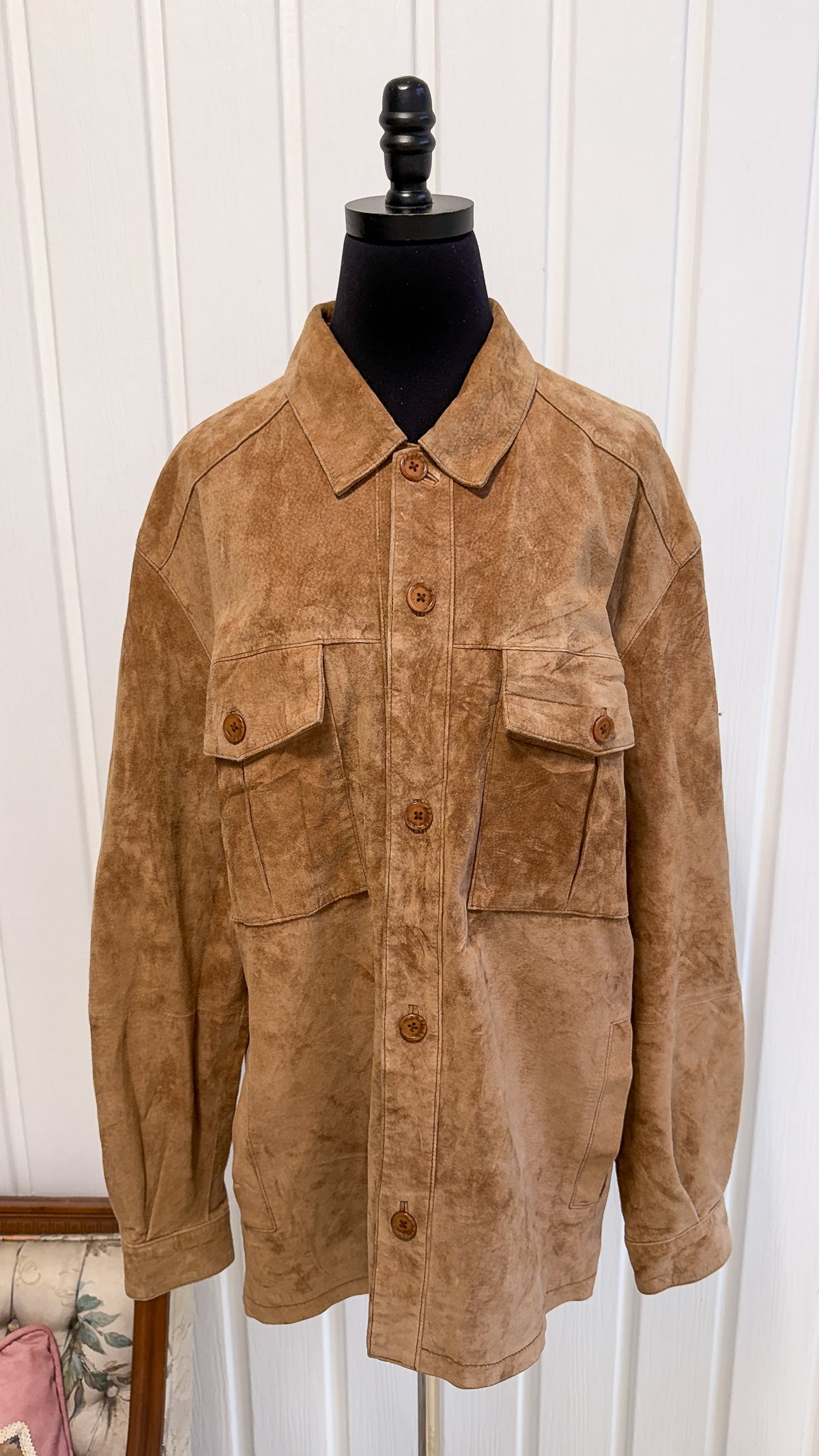 Manteau en suede beige/caramel- large