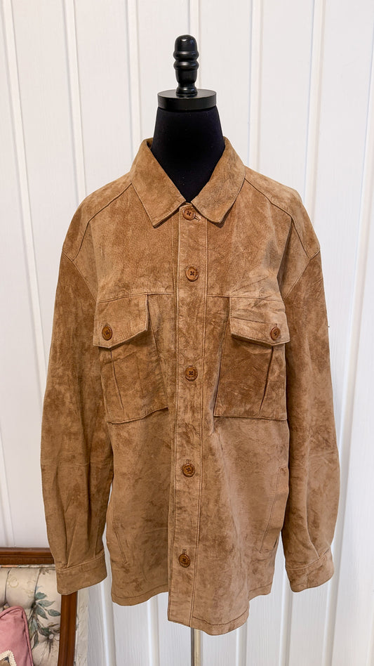 Manteau en suede beige/caramel- large