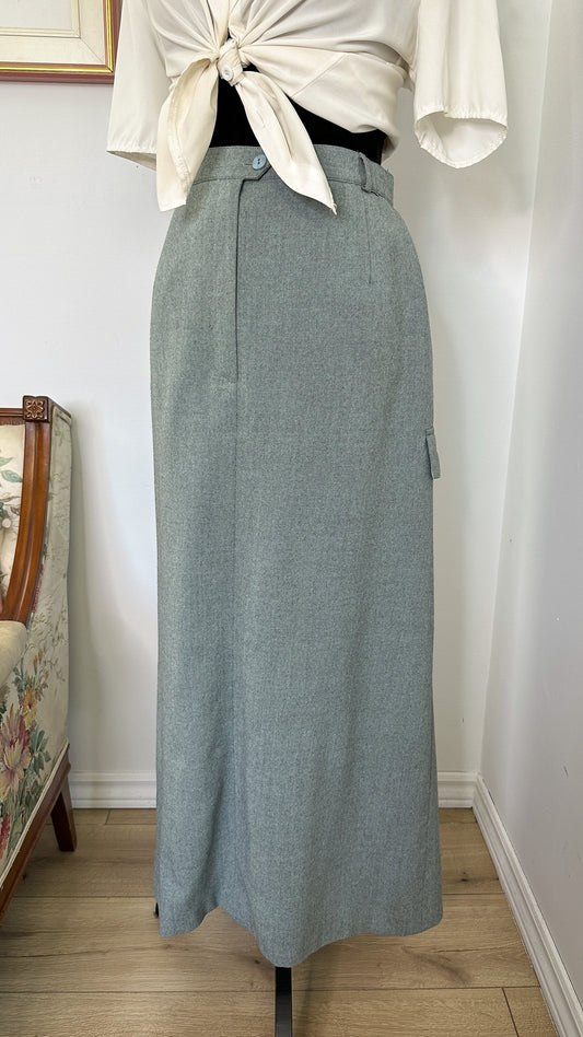 Blue/grey woolen skirt - plus size