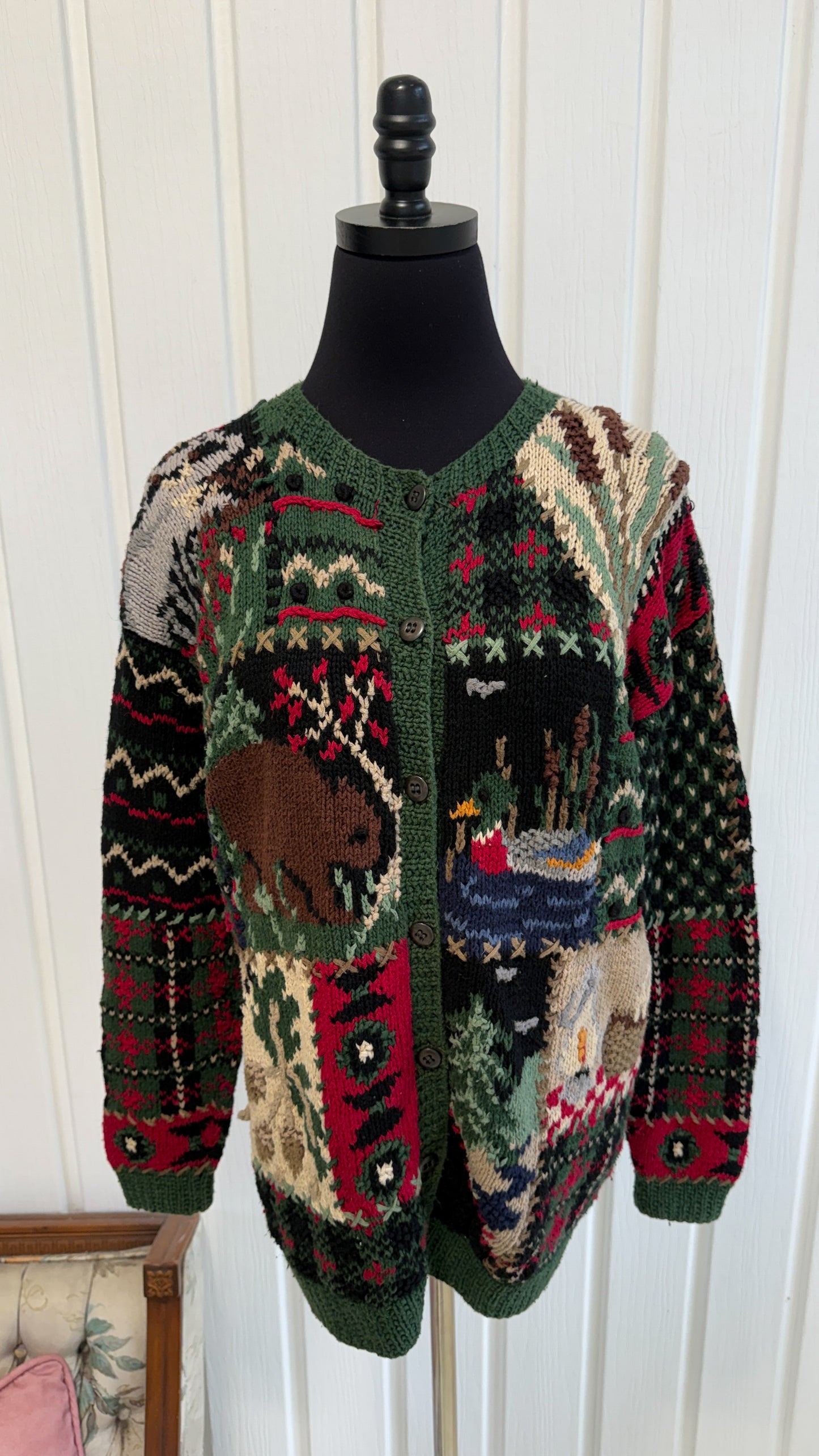 Cardigan tricot motifs animaux- medium