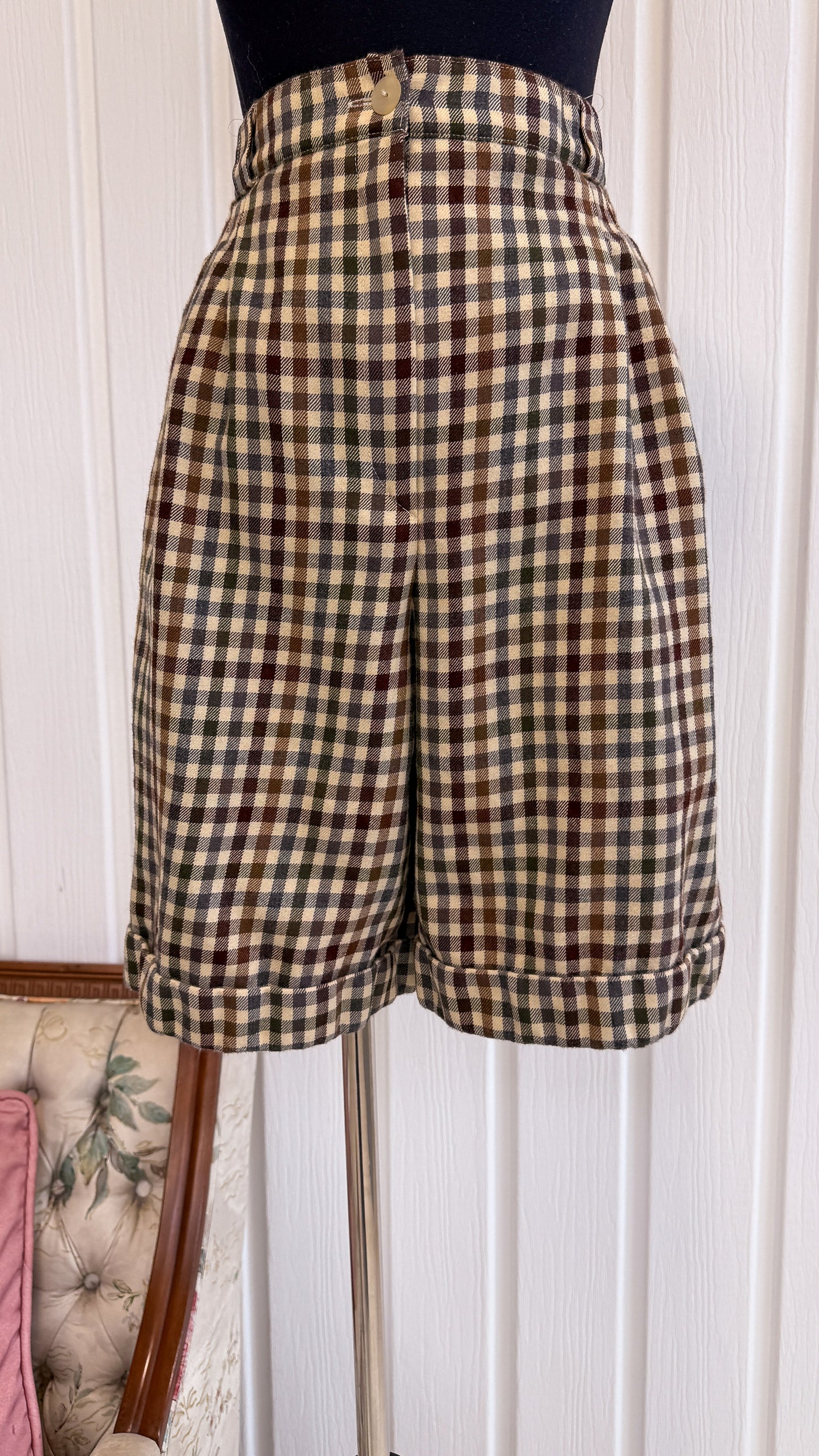 Shorts en lainage carreauté- small