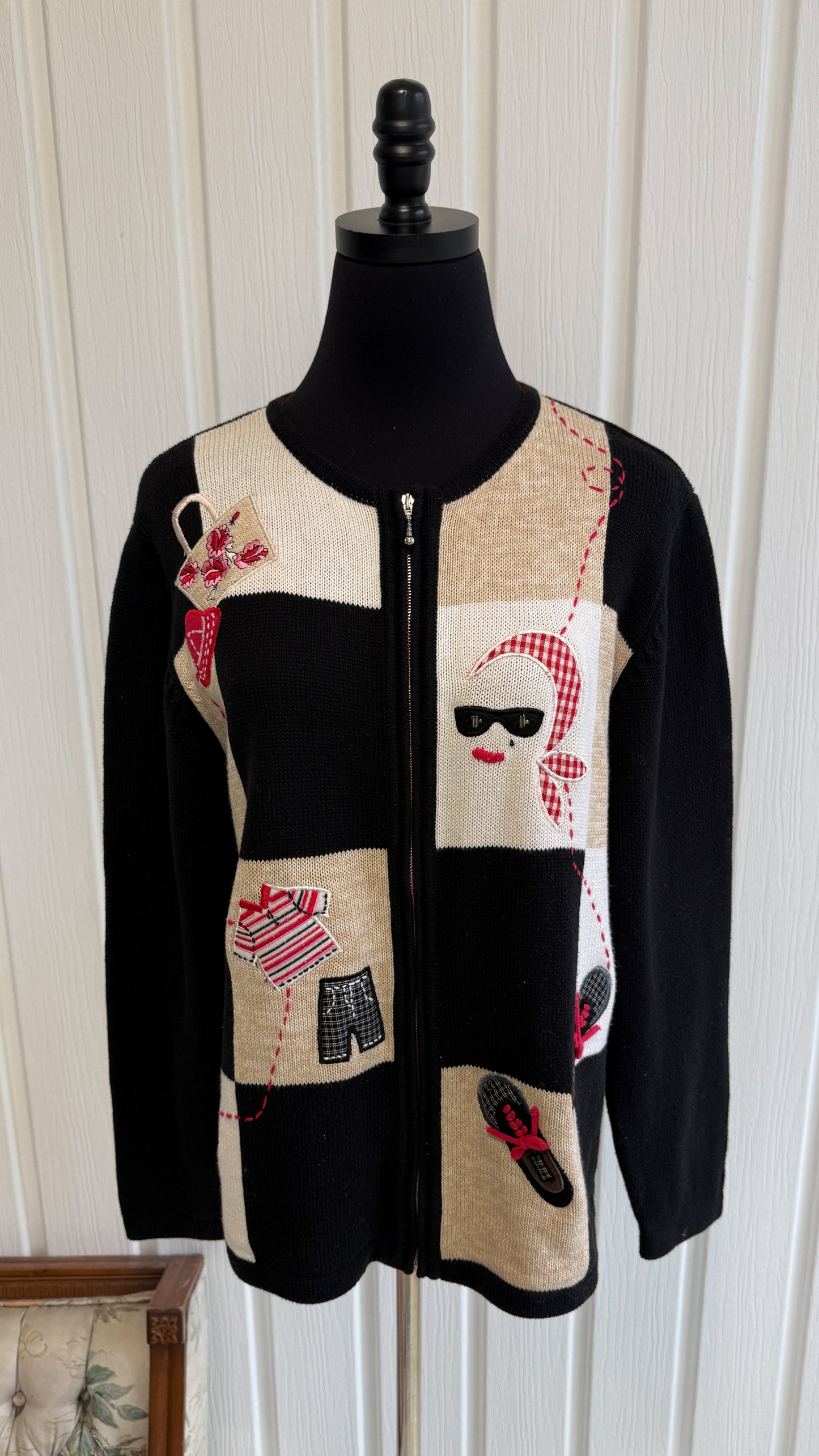 Cardigan tricot noir vêtements- medium