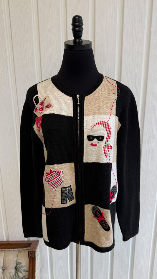 Cardigan tricot noir vêtements- medium