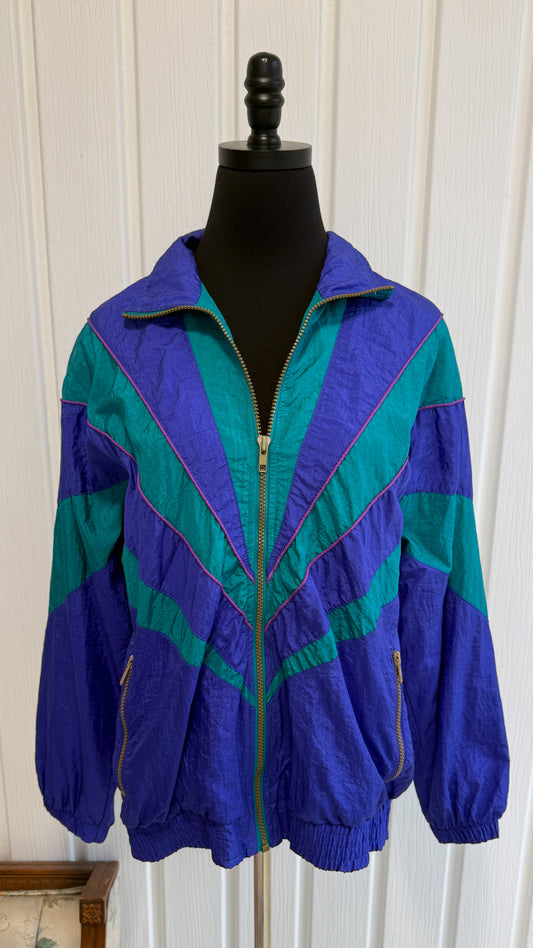 Purple and turquoise windbreaker - medium