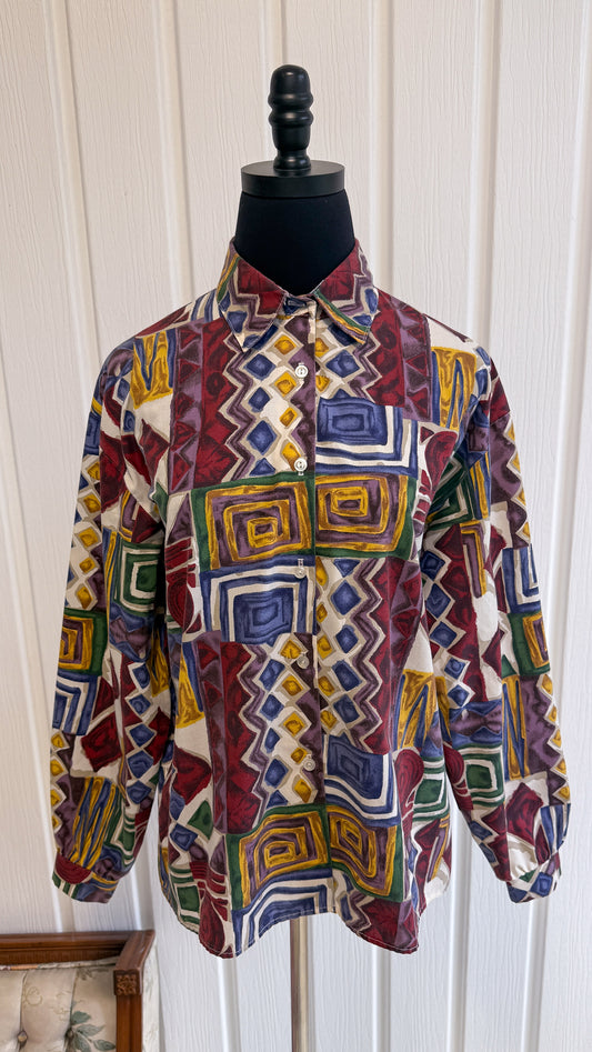 Geometric print blouse - medium