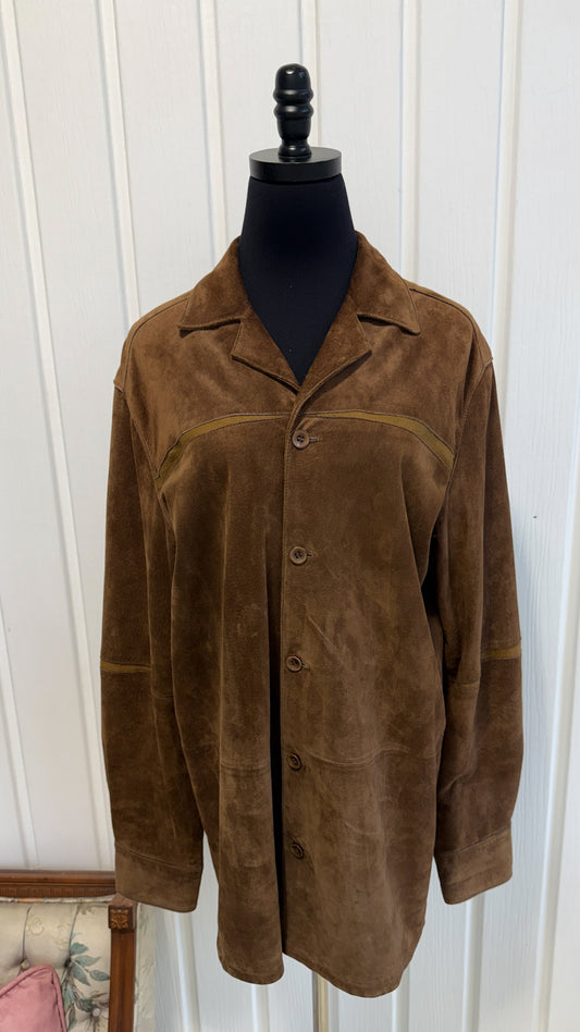 Manteau en suede brun- large