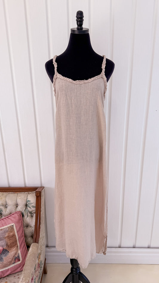 Robe en lin beige- small
