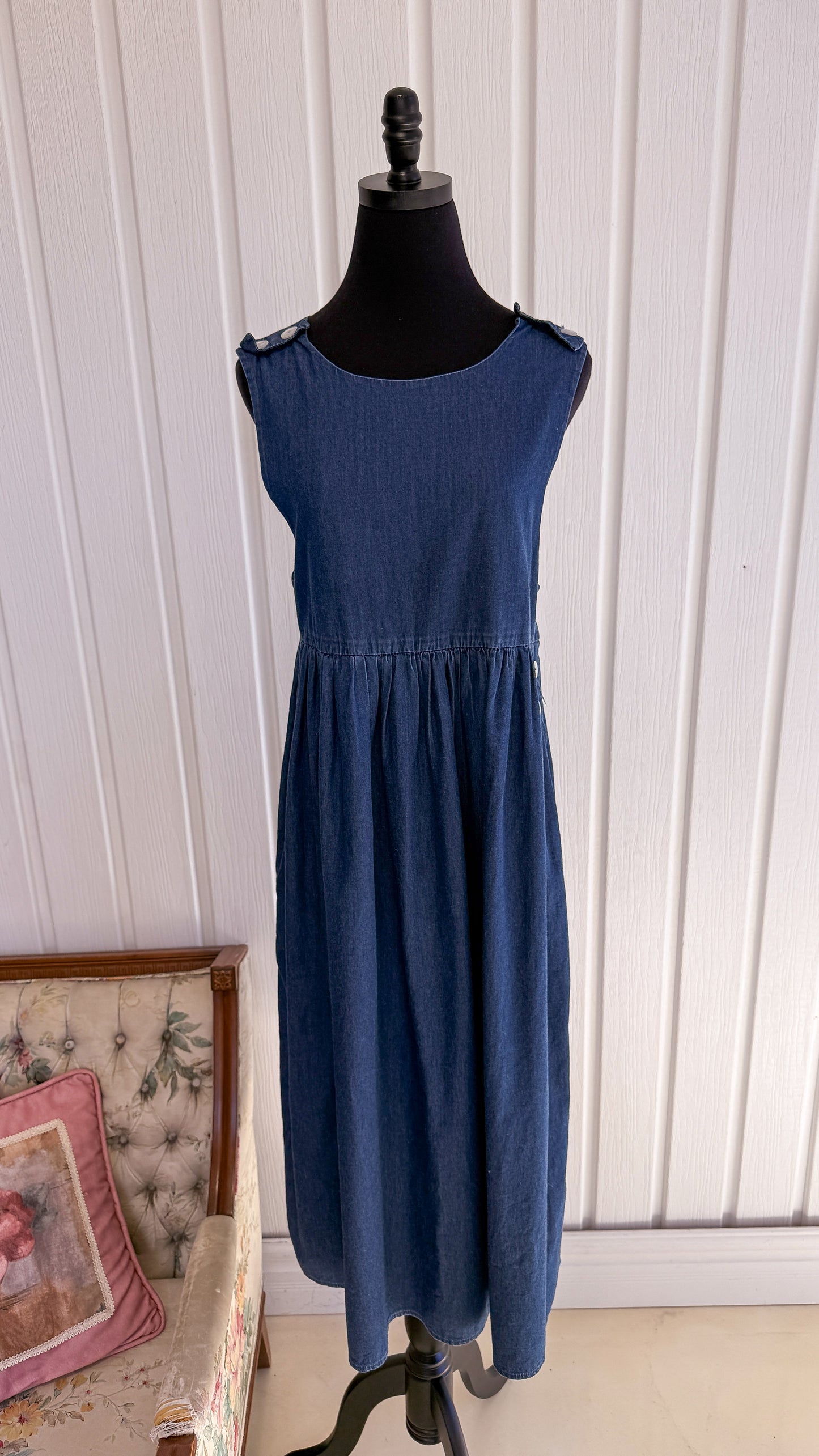 Robe en jeans bleu foncée- large