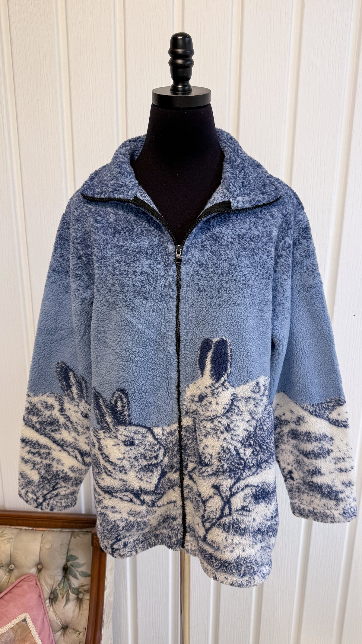 Veste en polar lapins bleu- small
