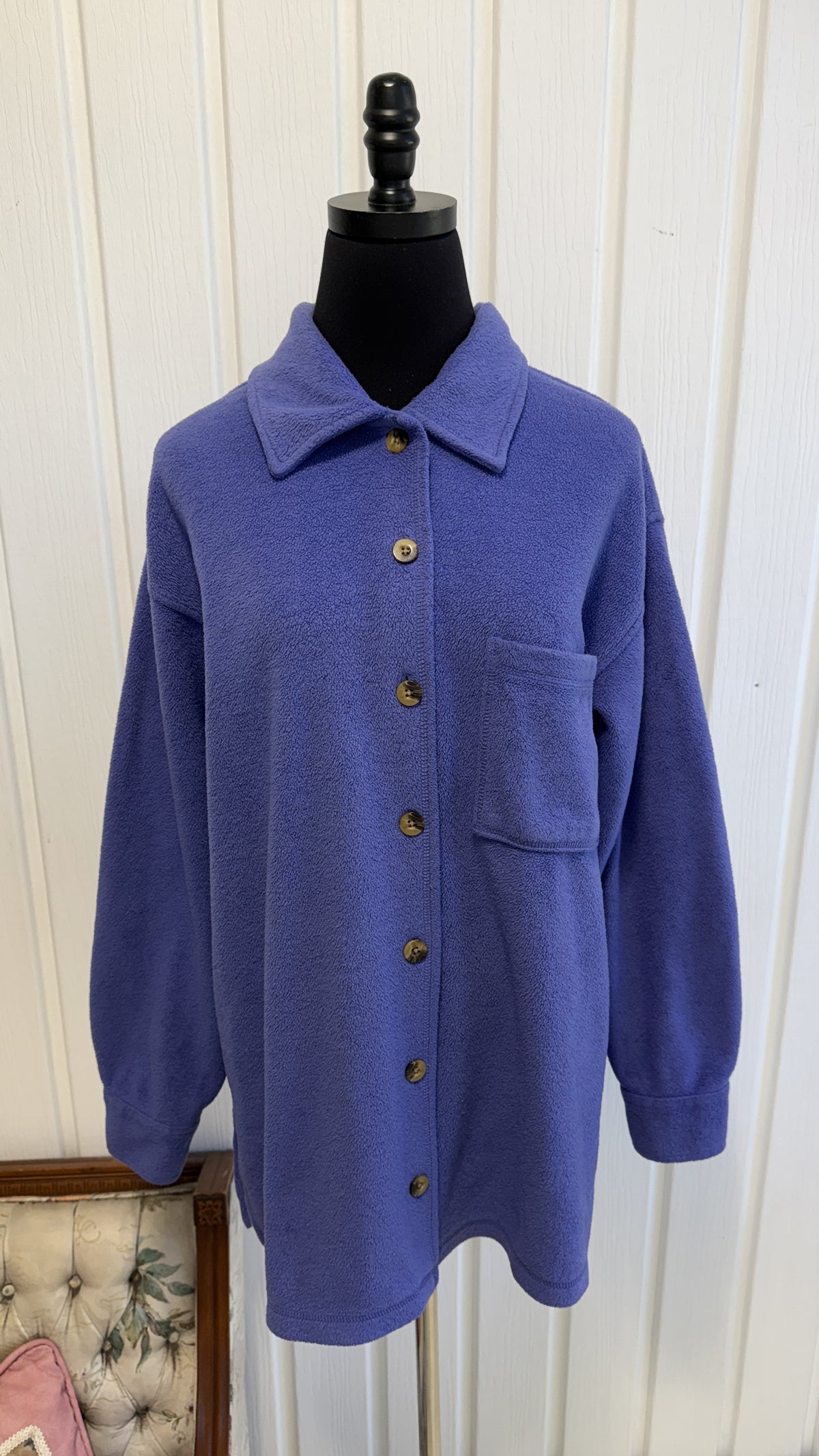 Veste/chemise en polar mauve - large