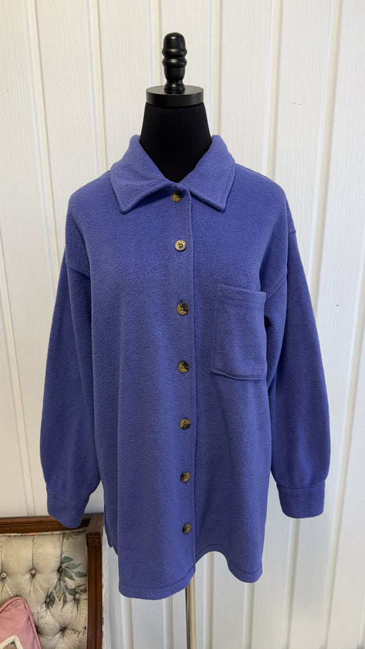 Veste/chemise en polar mauve - large