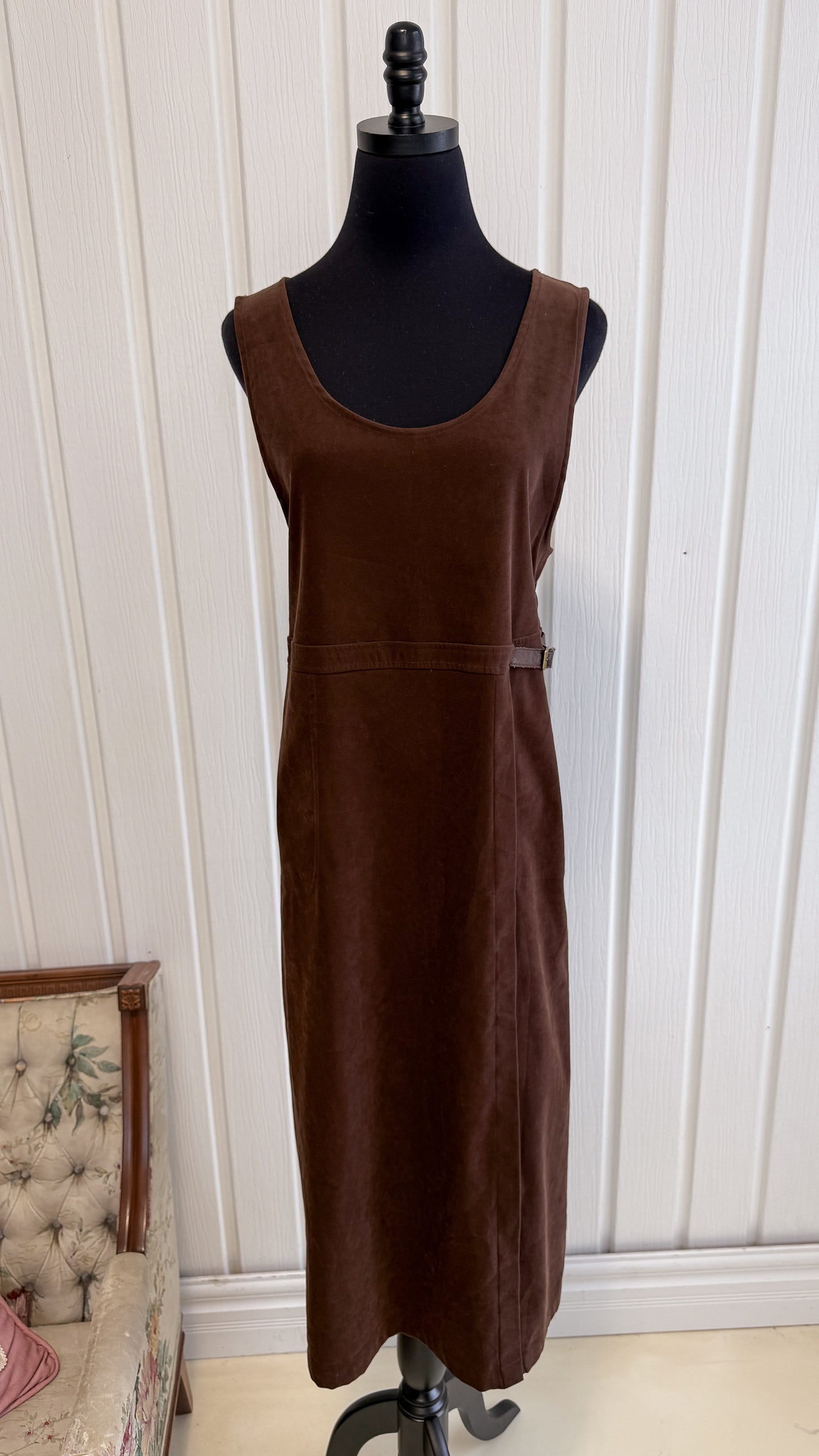 Robe en faux suède brun - medium