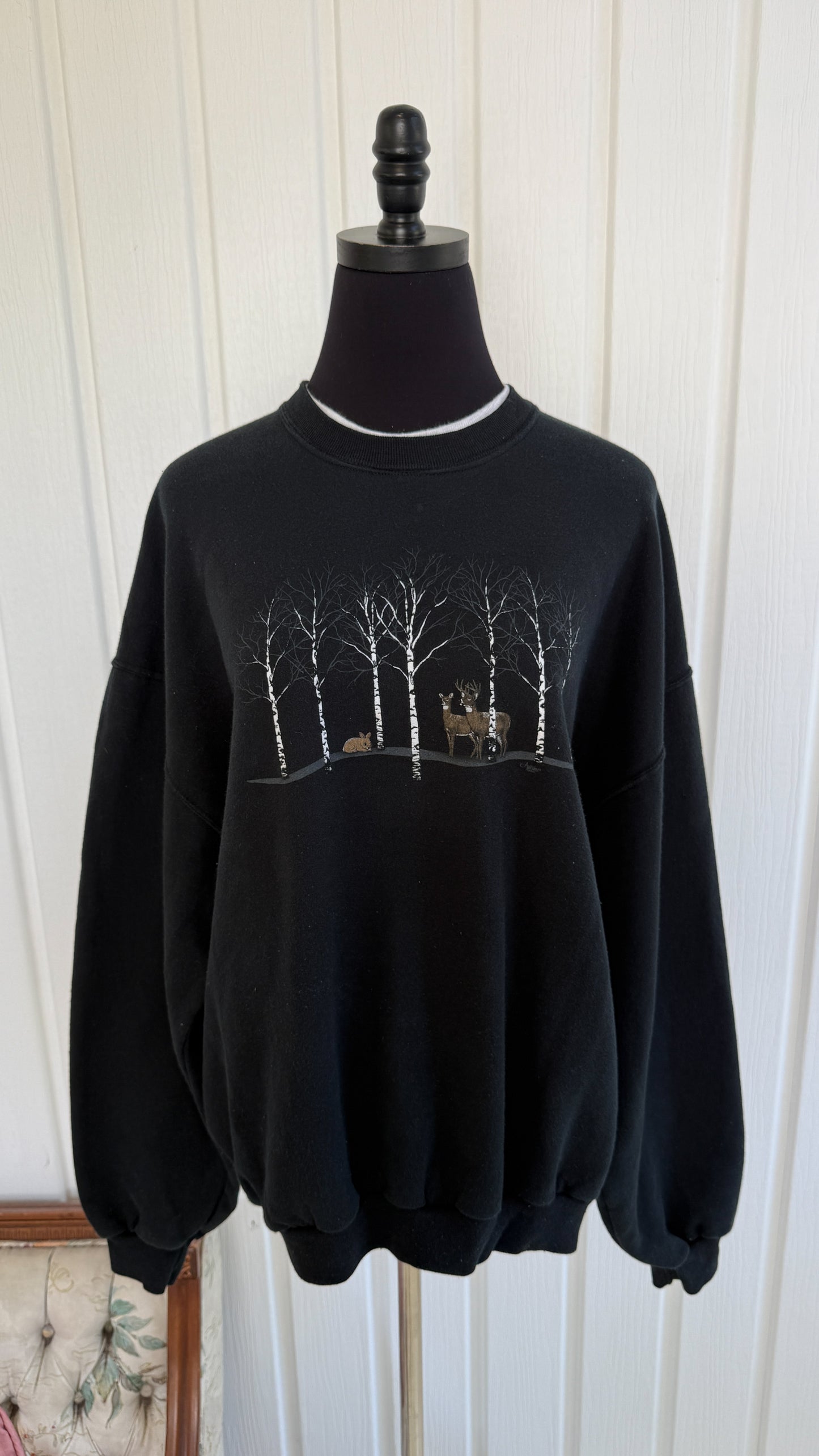 Chandail crewneck noir foret- x-large