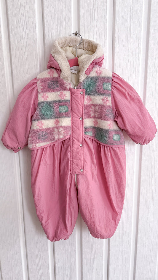 Children - Pink coat/onepiece - 18m