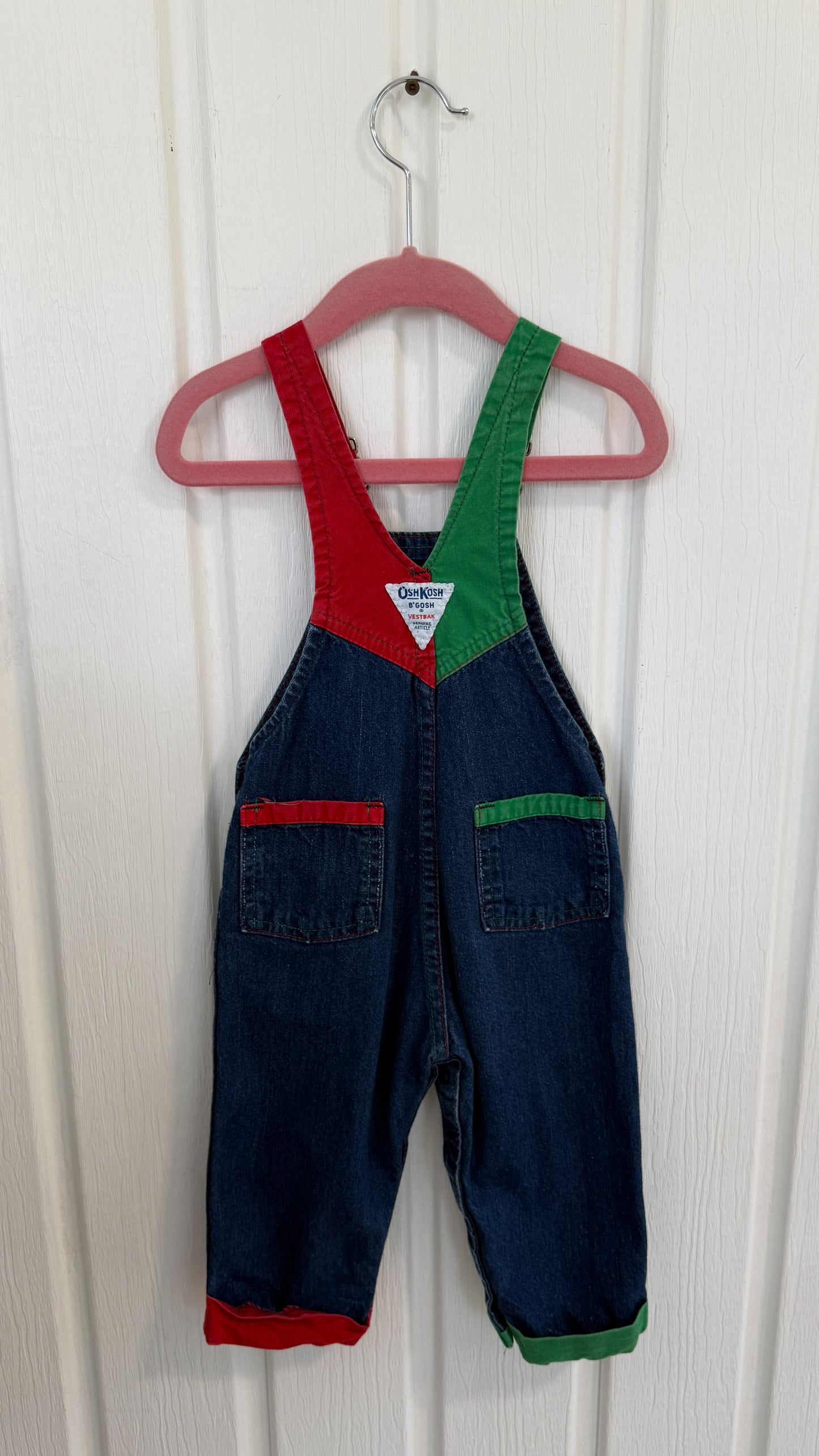 Enfants- salopette en jeans colorblock- 24mois
