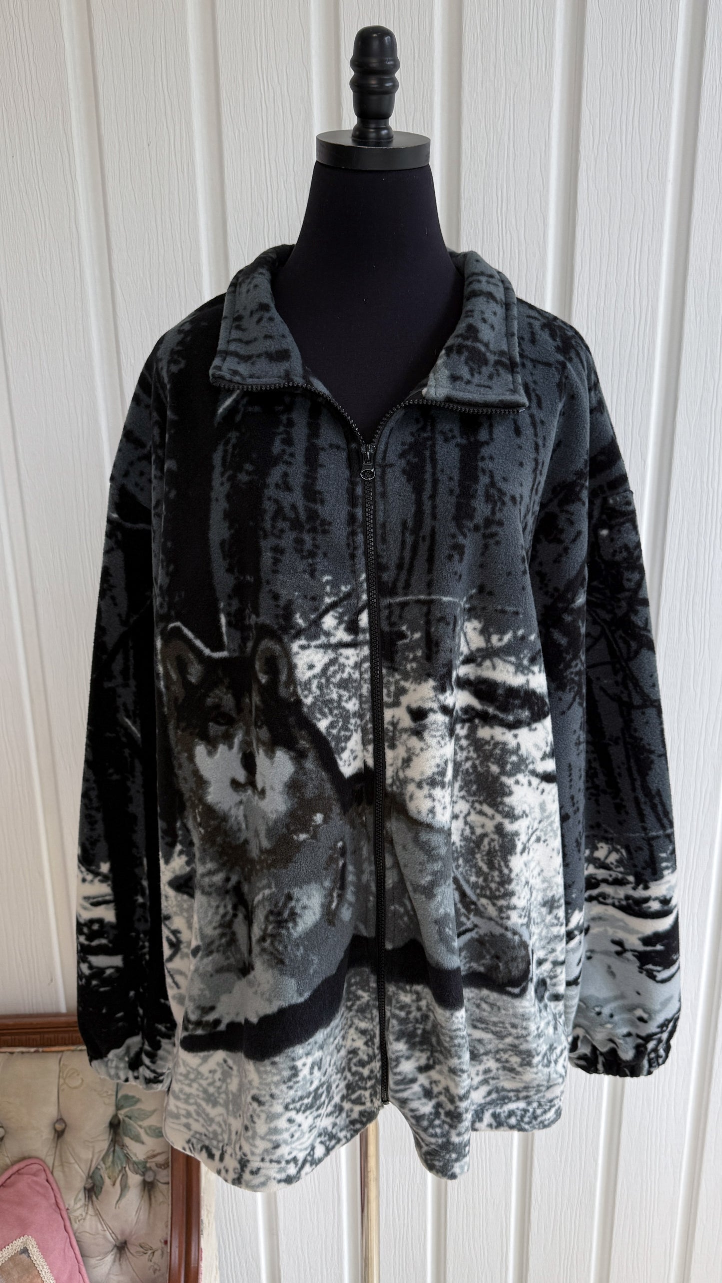 Veste en polar gris loup- taille plus