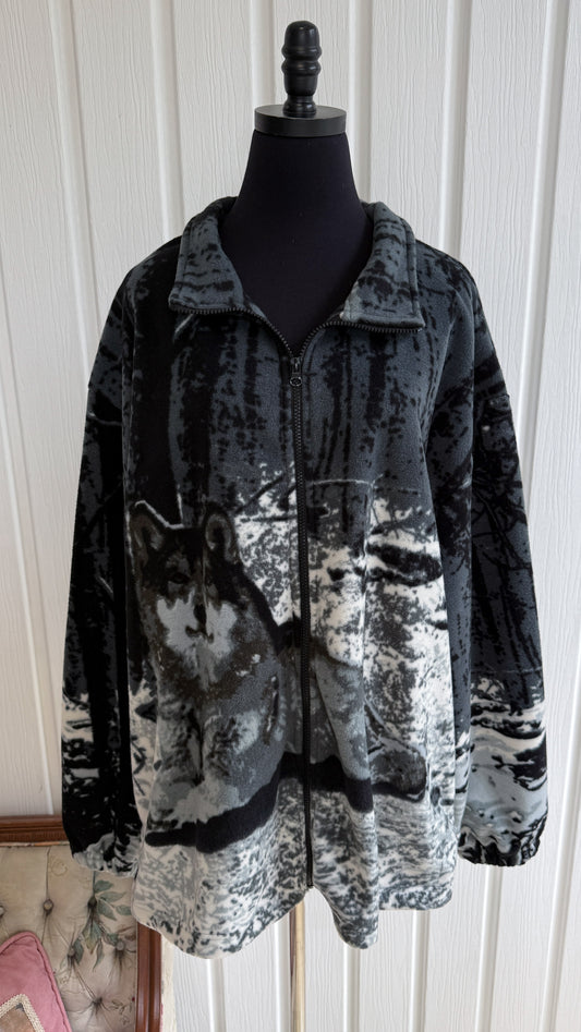 Veste en polar gris loup- taille plus