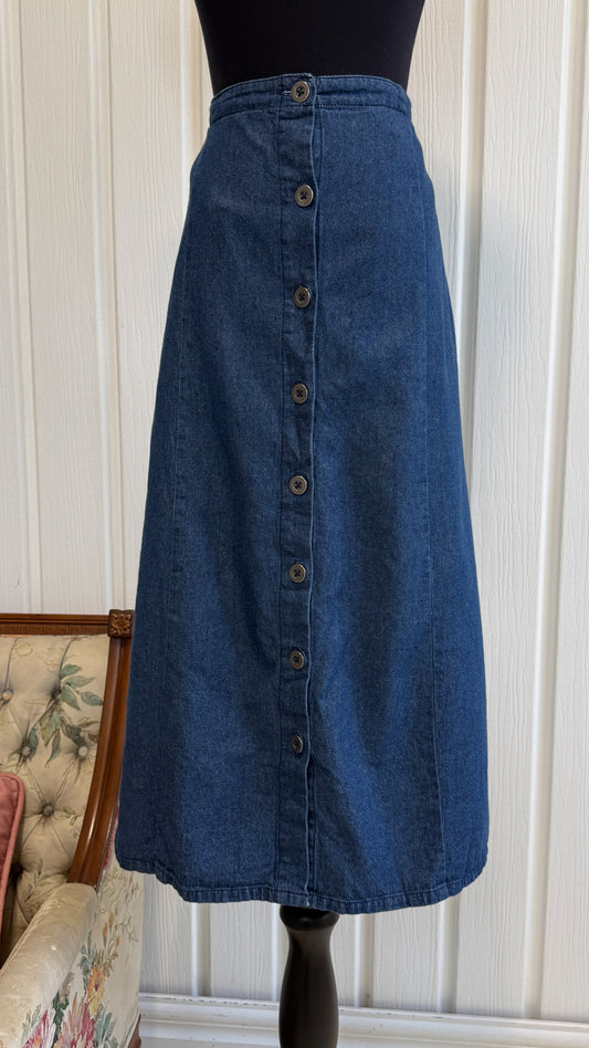 Jupe en jeans foncé à boutons- small