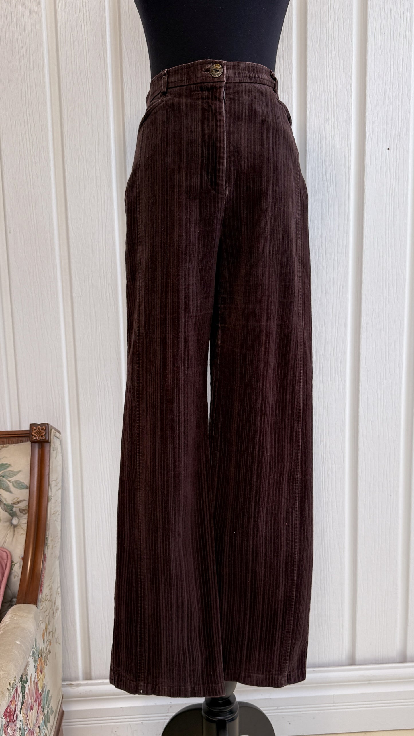 Pantalons en corduroy brun rayé- medium