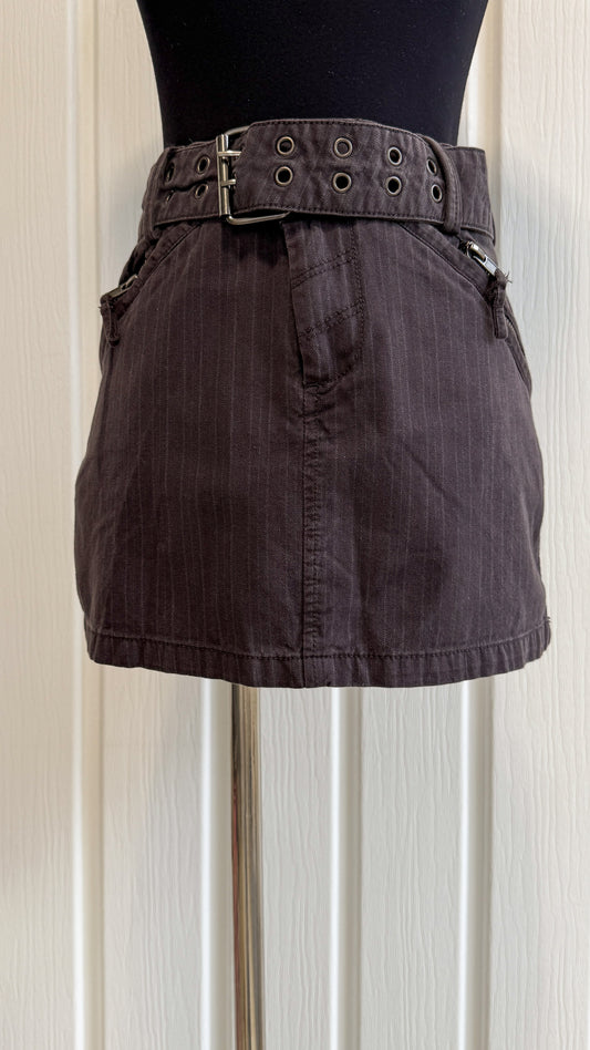 Jupe-short en denim grise rayé- medium