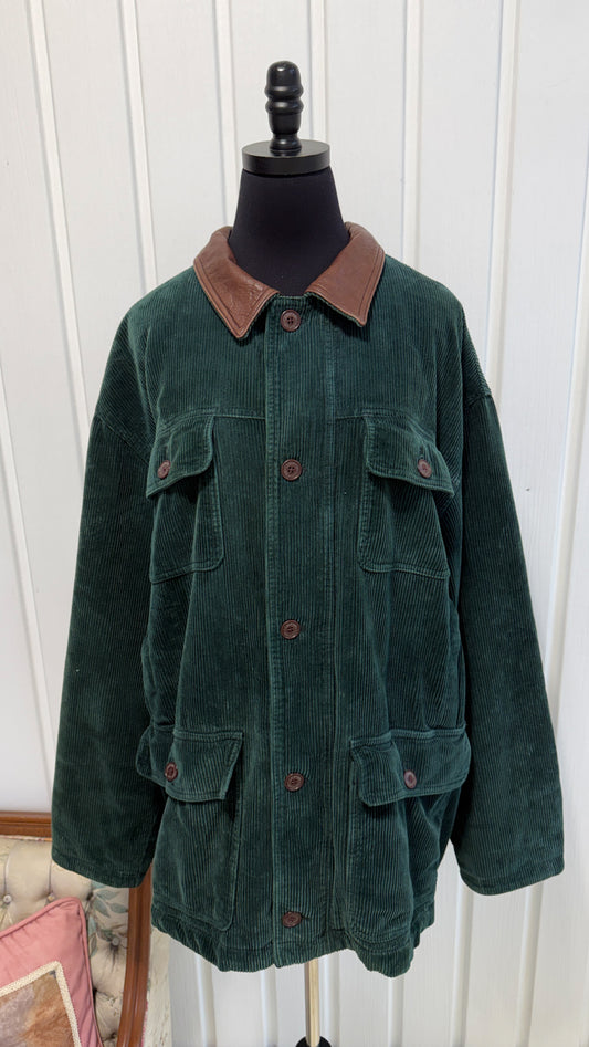 Manteau en corduroy sarcelle- x-large