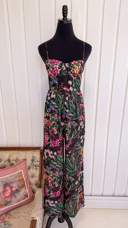 Jumpsuit noir fleuris L’Artiste- small