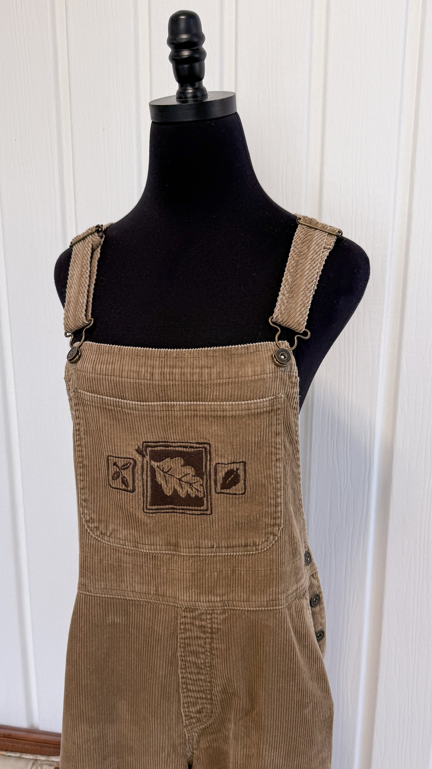 Salopette en corduroy beige - large