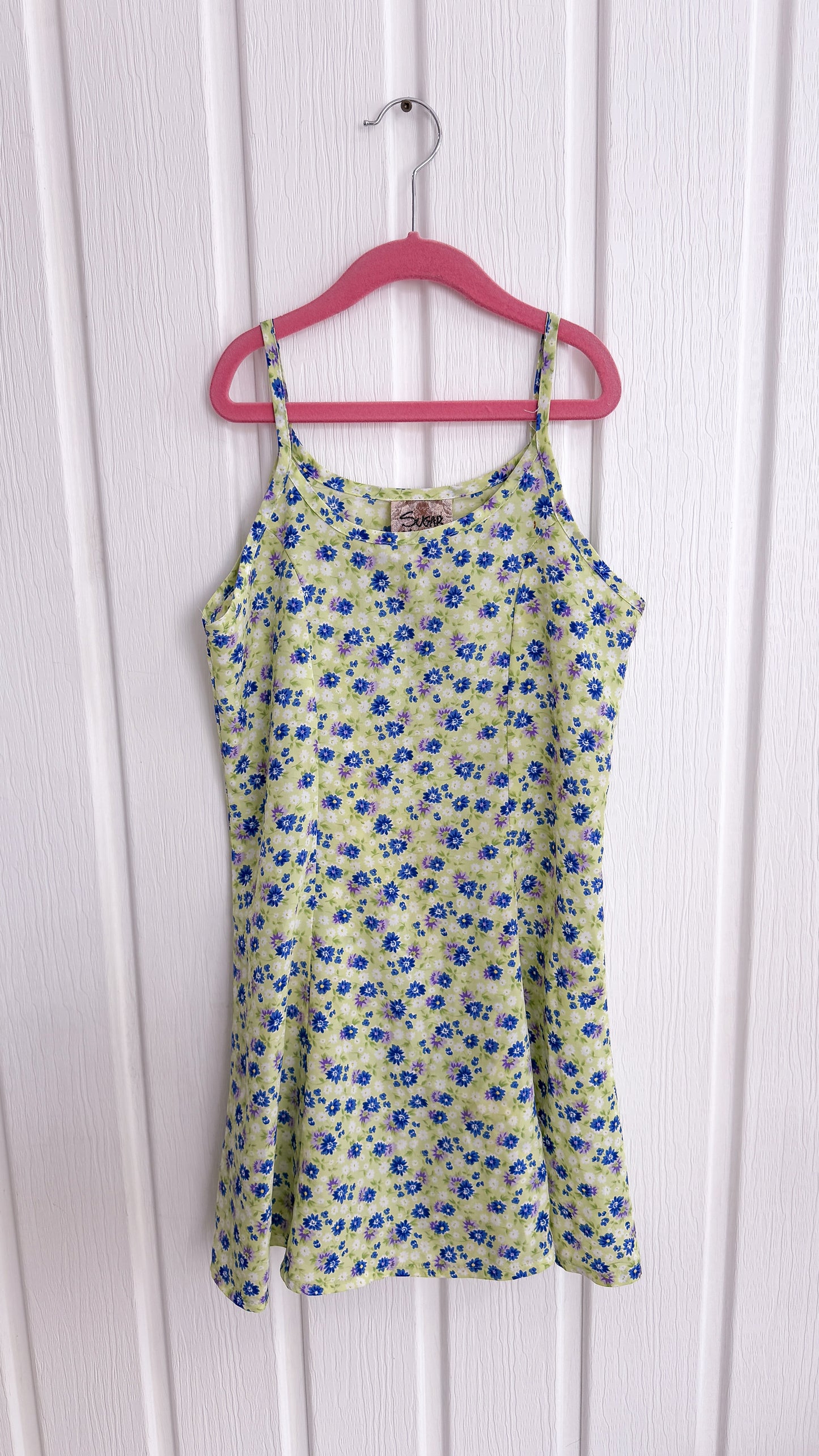 Children - green floral dress - 10 years old