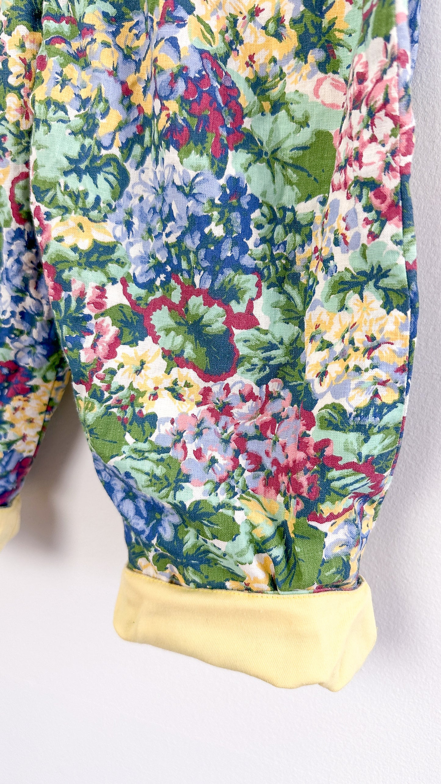 Enfant- pantalons réversibles fleuris/jaune- 5