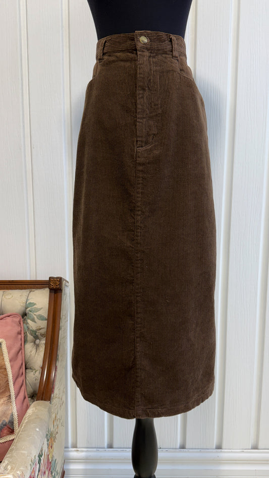 Jupe en corduroy brun- medium