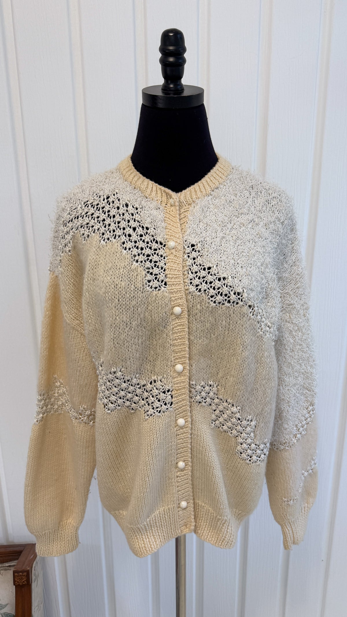 Cardigan tricot beige mohair- medium