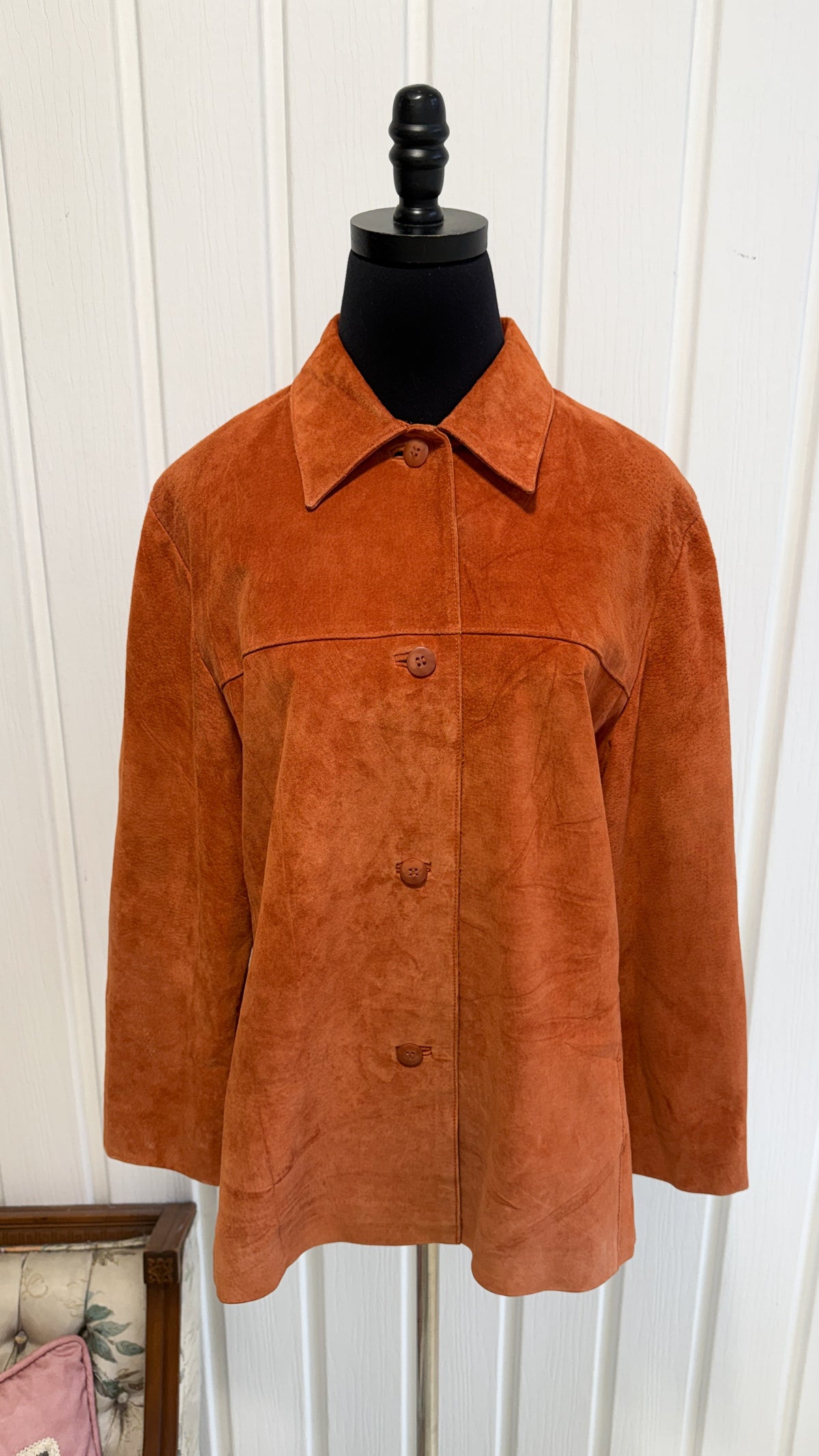 Manteau en suede orange- medium