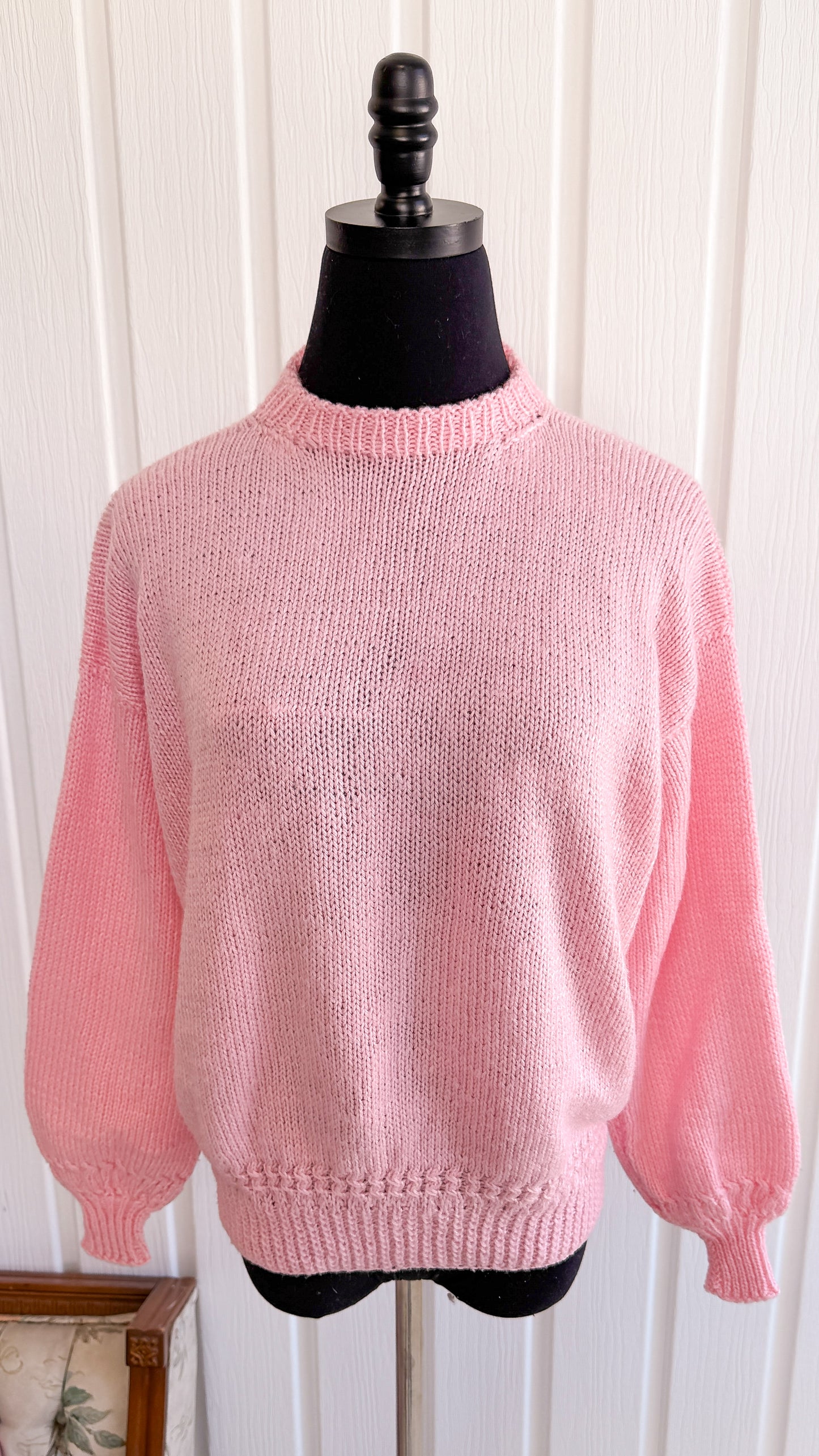 Chandail tricot rose bonbon- medium