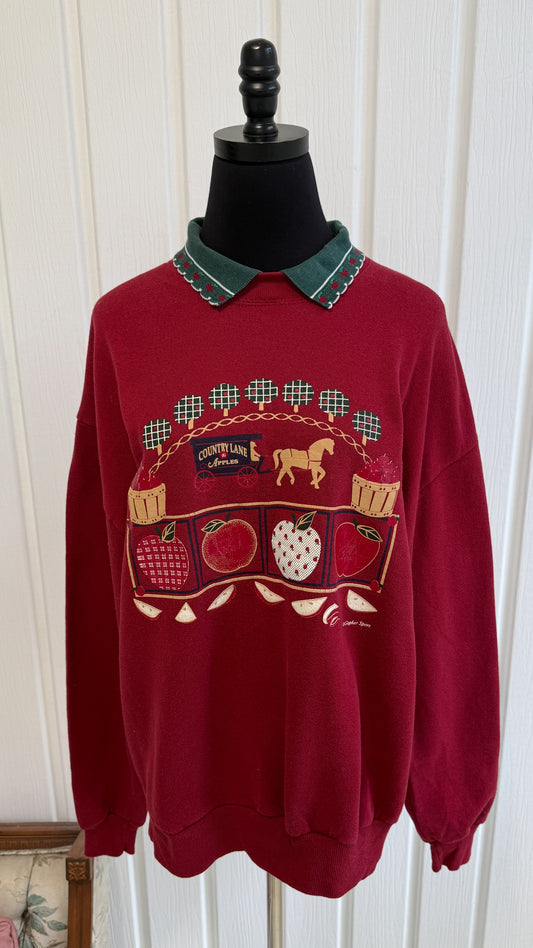 Chandail crewneck rouge pommes- x-large